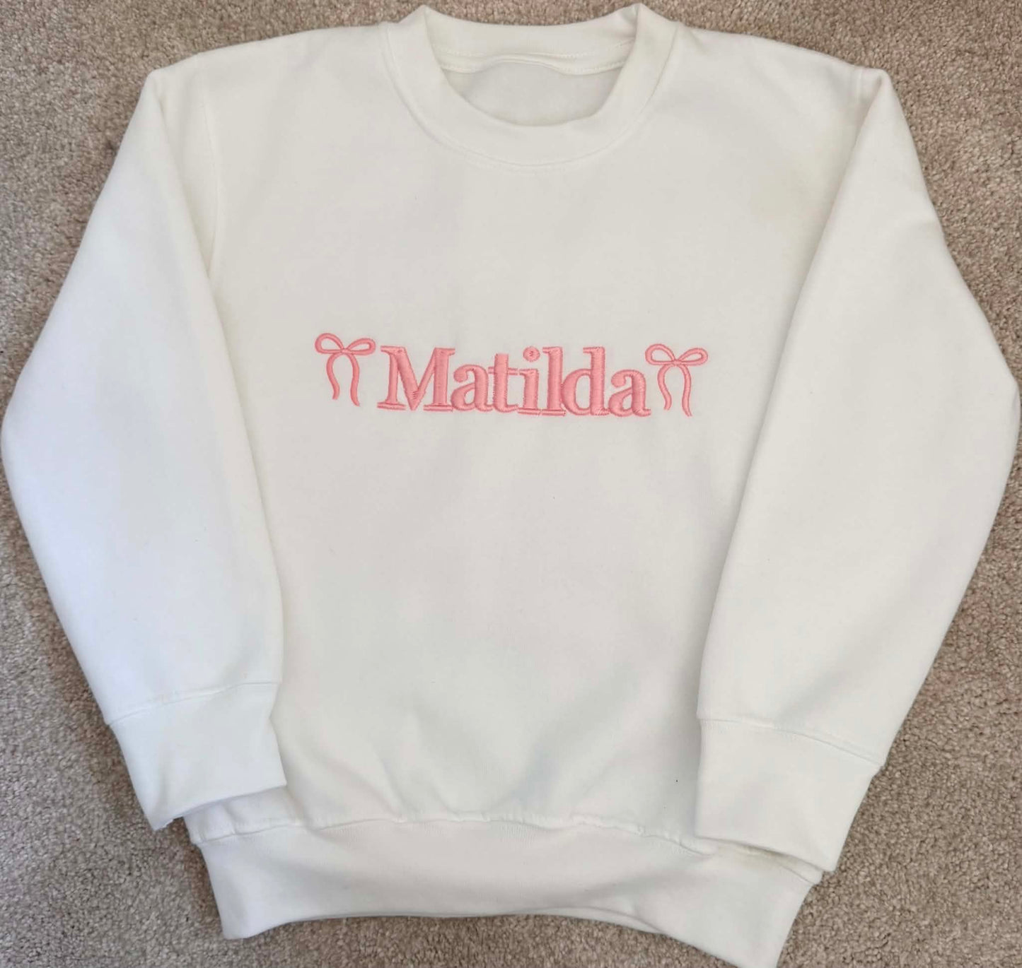 Personalised Bow Embroidered Sweatshirt