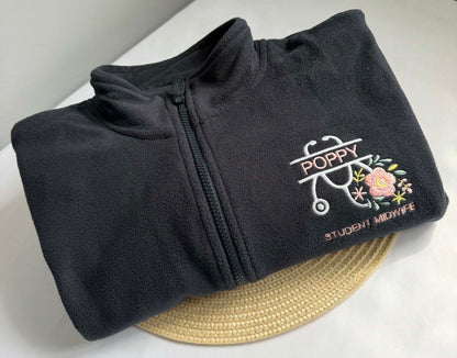 Personalised Embroidered Stethoscope Fleece Jacket | Nurse, Midwife & Student Midwife