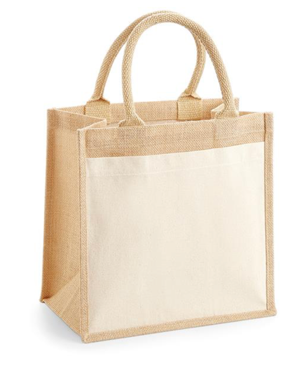 COTTON POCKET JUTE MIDI TOTE