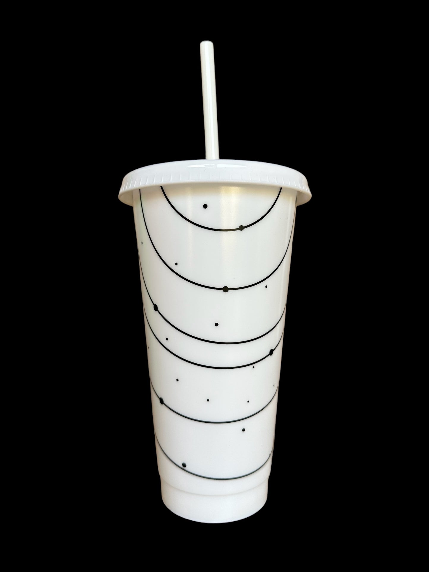Galaxy style cold cup with straw lid