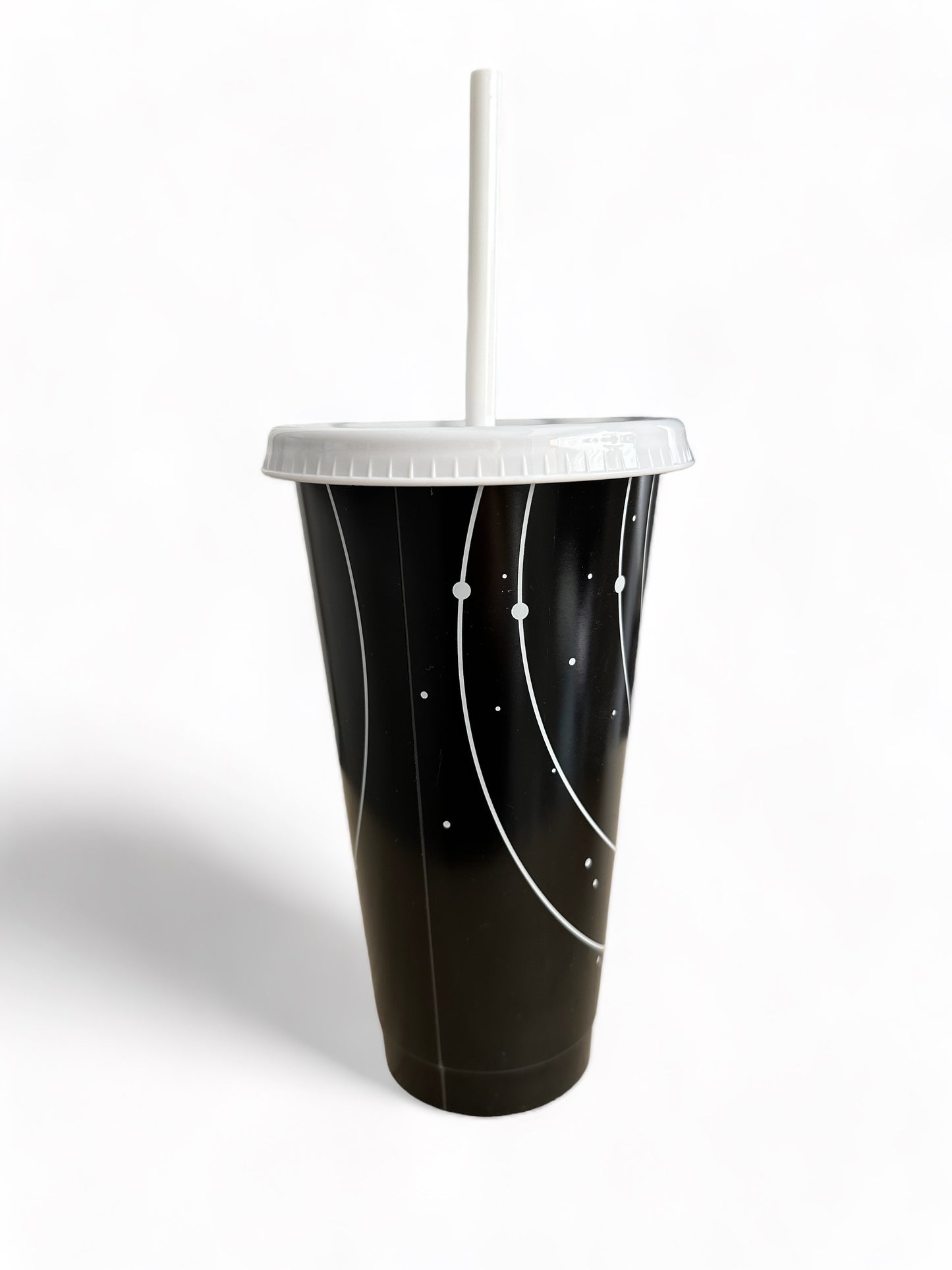 Galaxy style cold cup with straw lid