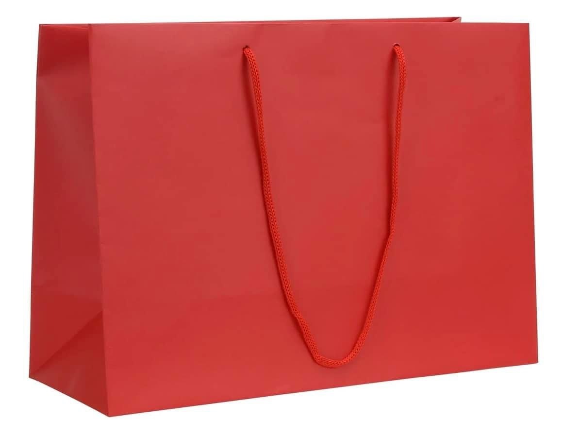 Red laminated Matt paper carrier/gift bags