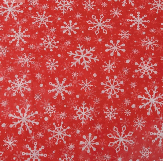 Red Snowflake tissue paper (pack of 10)